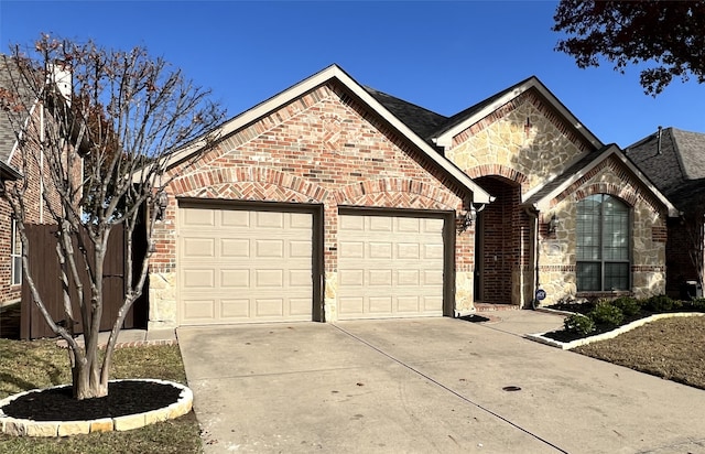 view of front of home with a garage