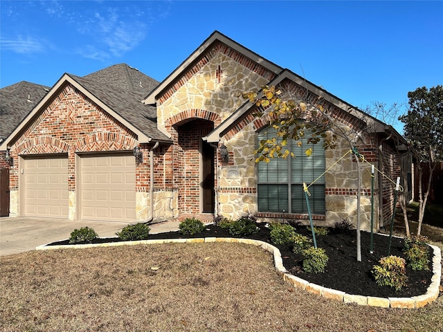 view of front of house with a garage