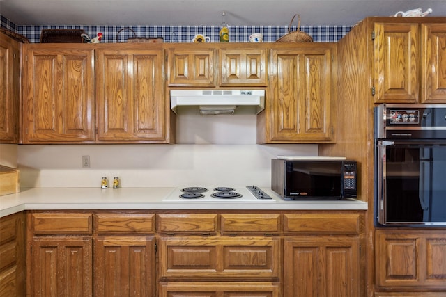 kitchen with black appliances