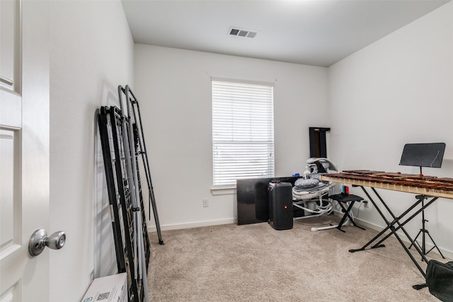 office area with light carpet