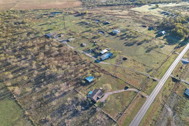 drone / aerial view with a rural view