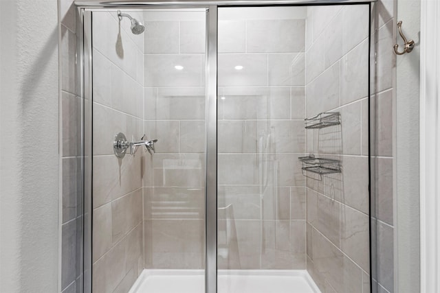 bathroom featuring walk in shower