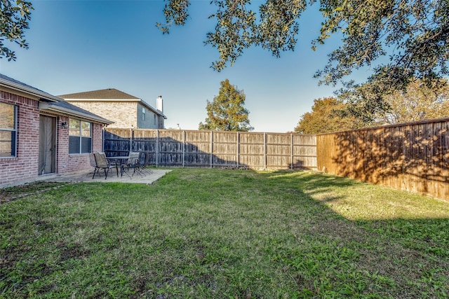 view of yard featuring a patio