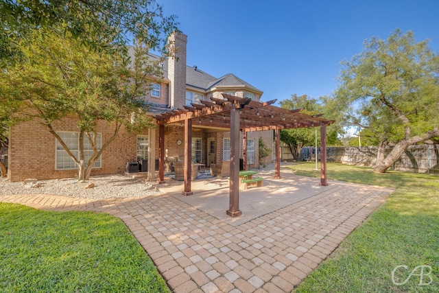 view of patio with a pergola