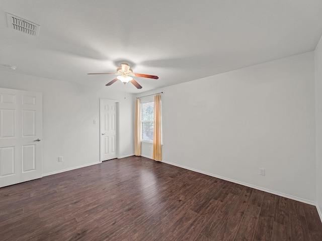 6417 Lasalle Ln, Mckinney, TX 75072 - spare room featuring ceiling fan, dark wood-style floors, and baseboards