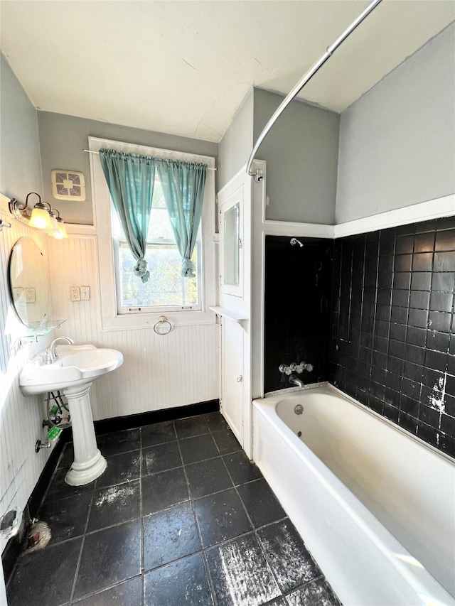 bathroom featuring bathtub / shower combination