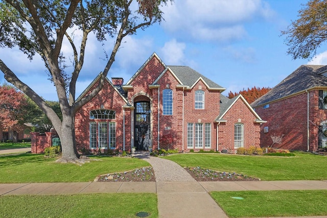 view of front property featuring a front lawn