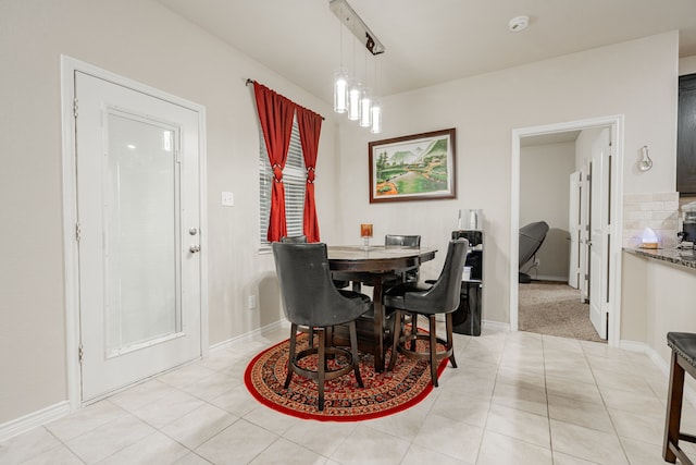 view of tiled dining area