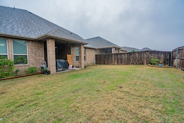 view of yard with a patio area