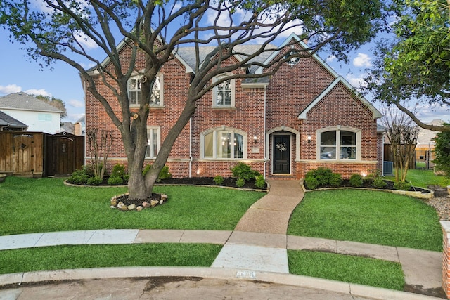 view of front of home with a front yard