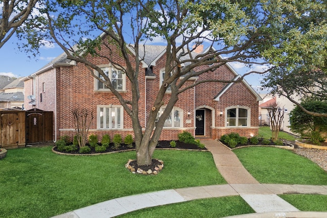 view of front of house with a front lawn