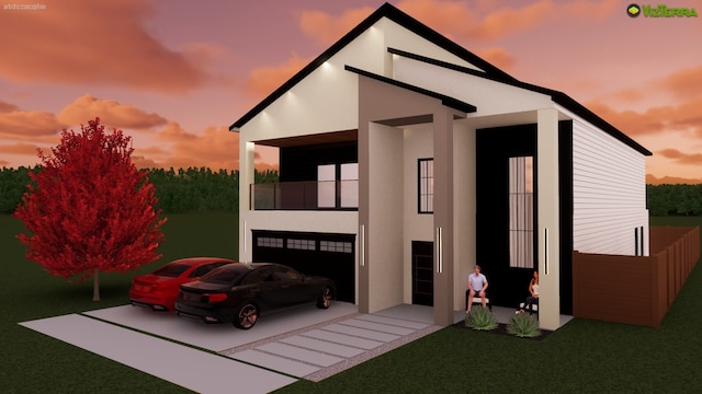 contemporary house with a garage