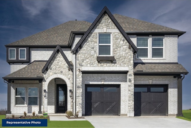 view of front facade with a garage