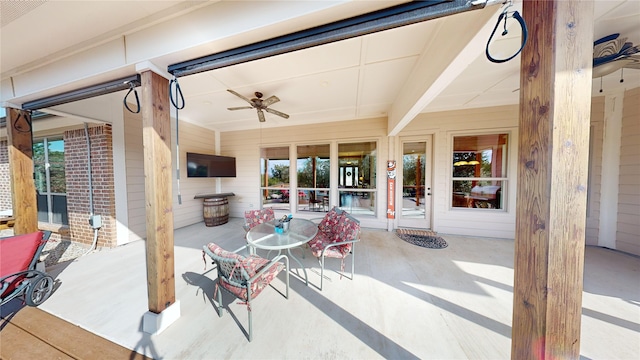 view of patio with ceiling fan