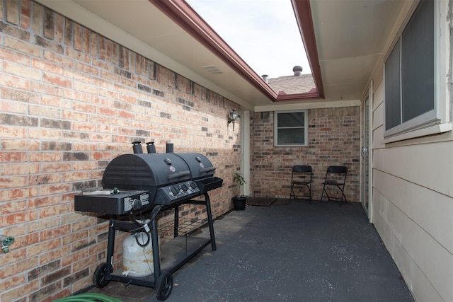 view of patio with area for grilling