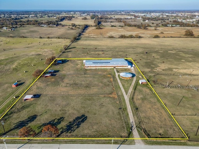 bird's eye view featuring a rural view