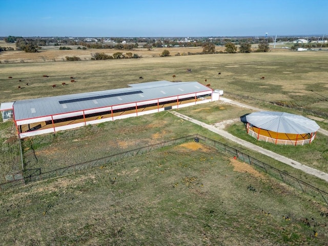 drone / aerial view with a rural view