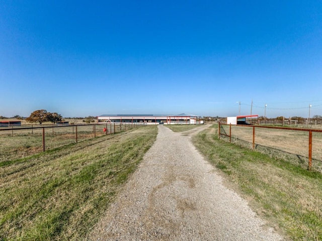 view of road with a rural view