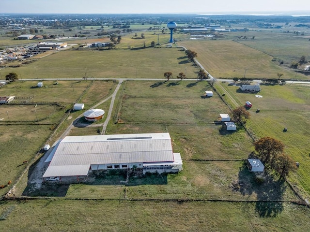 aerial view with a rural view