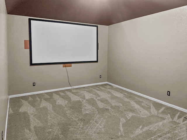 view of carpeted home theater room