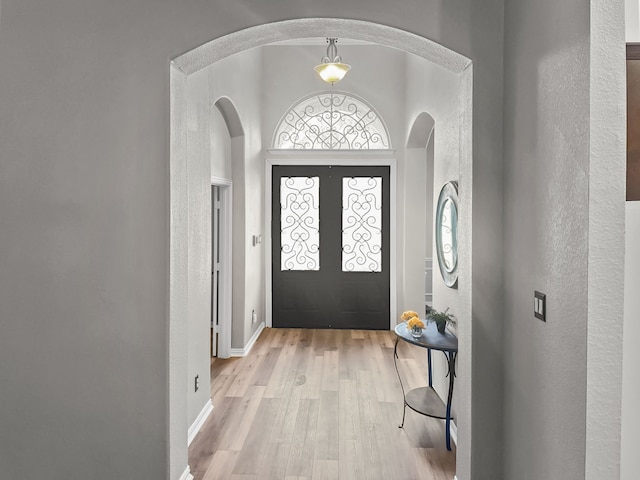 entrance foyer featuring light hardwood / wood-style flooring