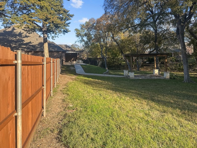 view of yard with a gazebo