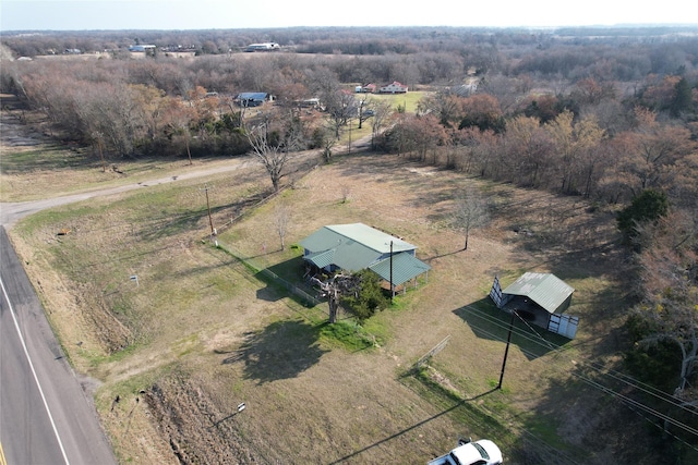 drone / aerial view with a rural view