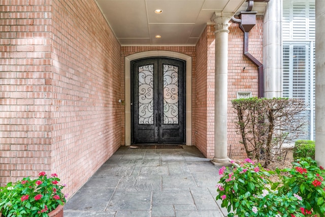 entrance to property with french doors