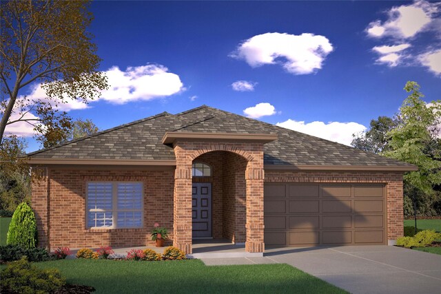 view of front of home with a garage