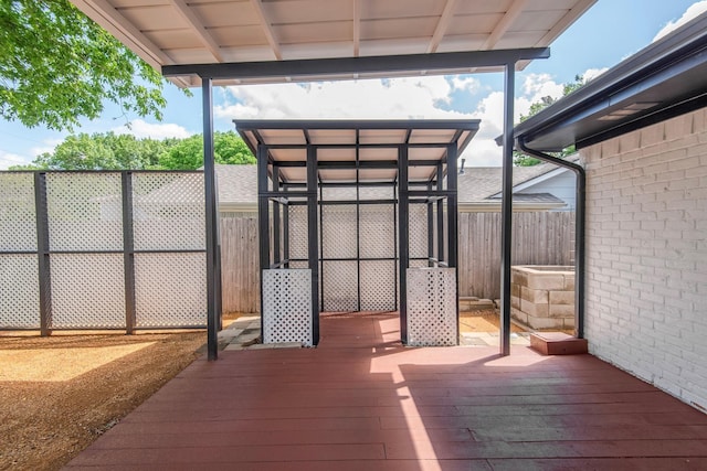 view of patio featuring a wooden deck