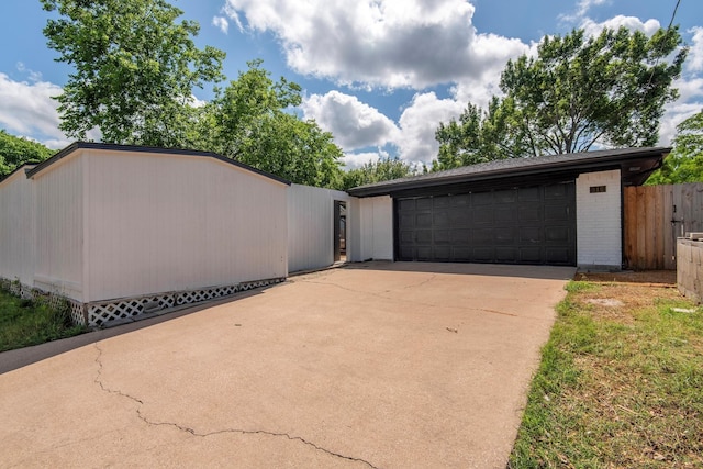 view of garage