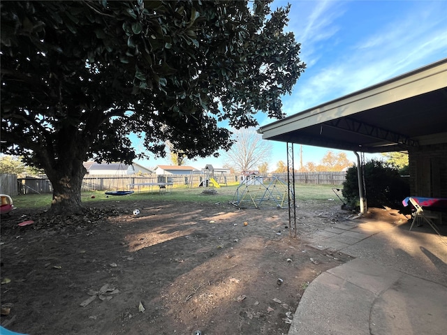 view of yard featuring a playground