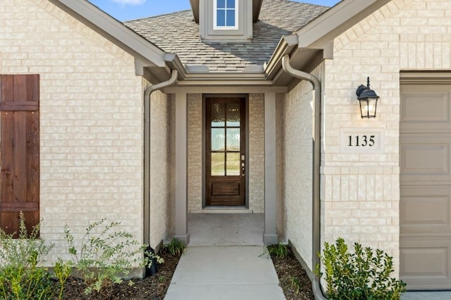 property entrance featuring a garage