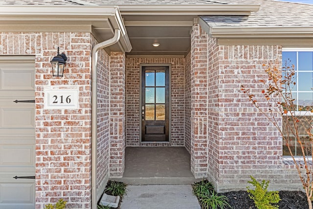 216 Hope Orchards, Lavon, TX 75166 - property entrance with brick siding and a garage