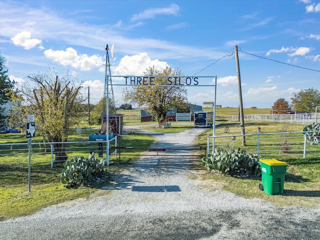 view of road featuring a rural view