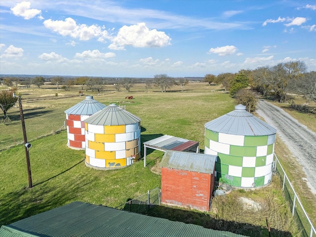 bird's eye view featuring a rural view