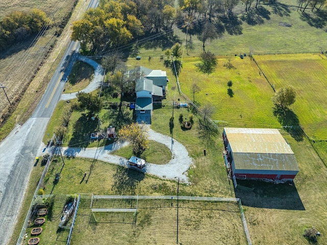 aerial view with a rural view