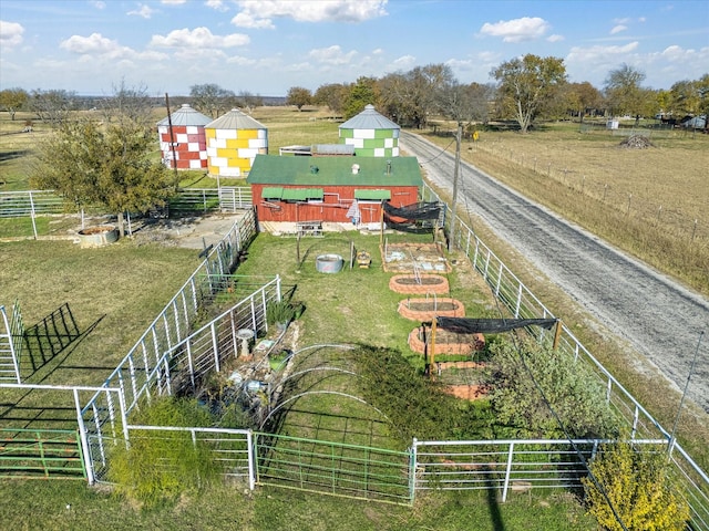 aerial view featuring a rural view