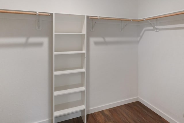 walk in closet featuring dark hardwood / wood-style floors