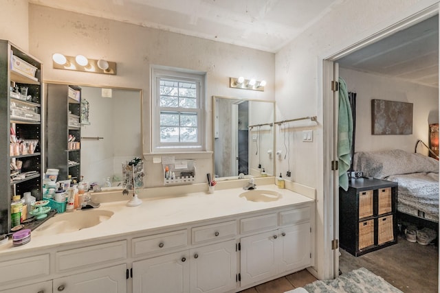 bathroom featuring vanity and tile patterned floors