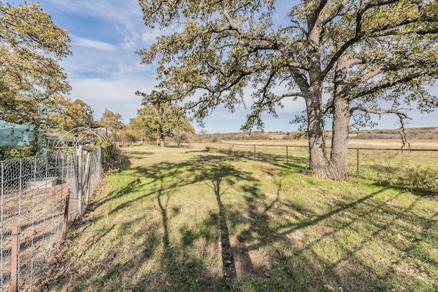 view of yard with a rural view