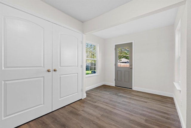 entrance foyer with light hardwood / wood-style floors