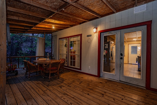 deck featuring french doors