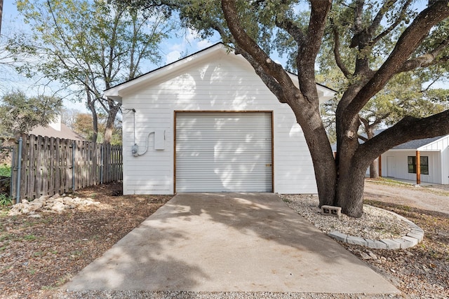 view of garage