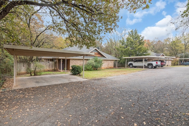 view of front of house with a carport