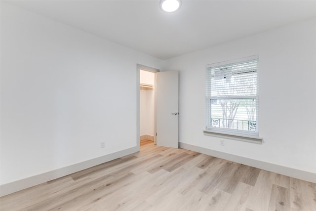 empty room featuring light hardwood / wood-style flooring