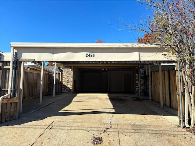 view of garage