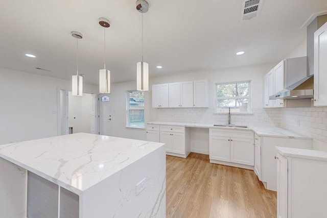 kitchen featuring sink, white cabinets, and plenty of natural light