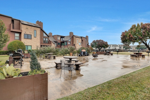 view of community featuring a patio