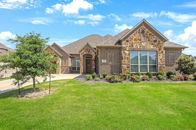 view of front facade with a front yard